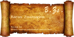 Baros Zsuzsanna névjegykártya